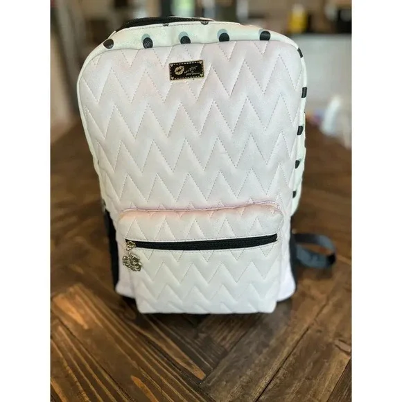 Betsy Johnson BackPack Art to Wear Grunge Y2K 90s Chunky Chevron Polka Dot Flaws - Picture 2 of 16